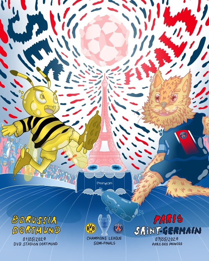 一触即发！巴黎发布海报预热欧冠半决赛次回合比赛