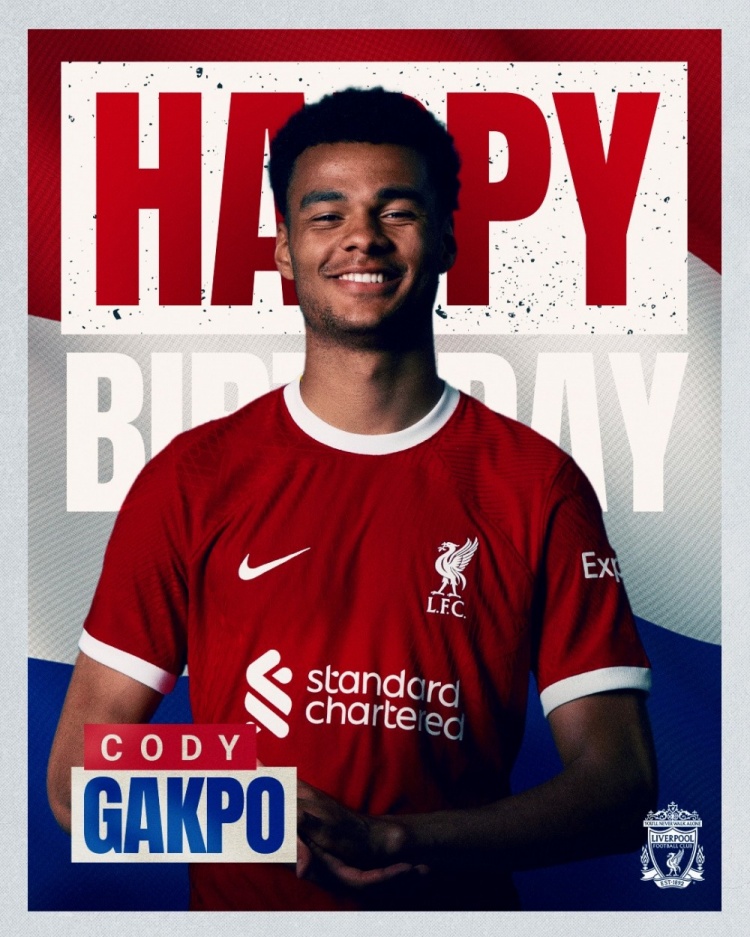 利物浦官方祝加克波25岁生日快乐，球员加盟以来77场22球9助